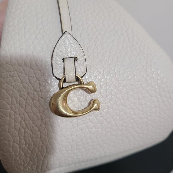 Coach Pebbled Cary Cream Leather Convertible Shoulder Bag CC437 - Picture 5 of 12